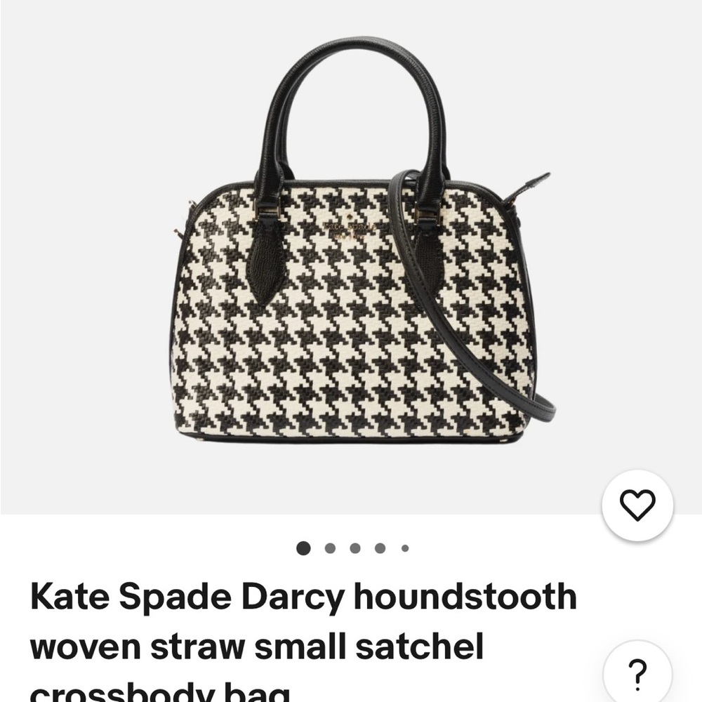 Kate Spade Houndstooth Satchel in Black and White